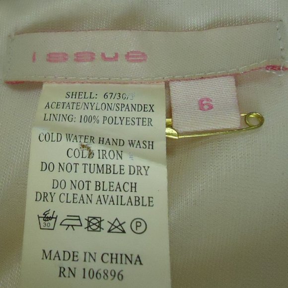 Issue NY, Size 6, Cream Bodycon Satin Spandex Dress - Picture 6 of 6